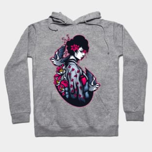 Japanese Geisha Design Hoodie